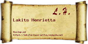 Lakits Henrietta névjegykártya